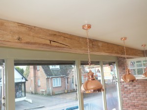 Cafe refurbishment beam cover